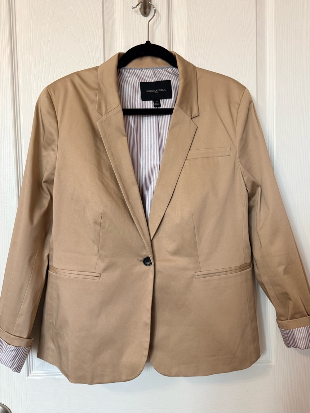 Banana Republic Khaki/Tan Single-Button Blazer